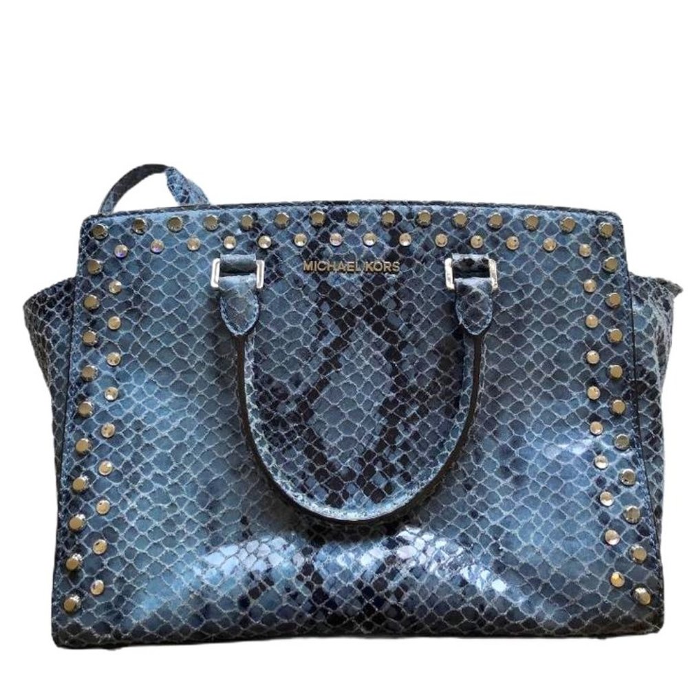 🥂🍾2X HOST PICK!! 🎊 Michael Kors Snakeskin Blue Bag